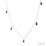 Gemstone & Diamond Station Necklace