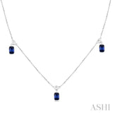 Gemstone & Diamond Station Necklace