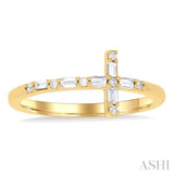 Sideway Cross Baguette Diamond Fashion Ring