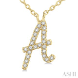 Script 'A' Initial Diamond Pendant