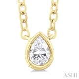 Pear Shape Bezel Set Petite Diamond Fashion Pendant