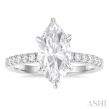 Marquise Shape Semi-Mount Diamond Engagement Ring