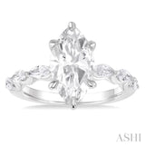 Marquise Shape Semi-Mount Diamond Engagement Ring