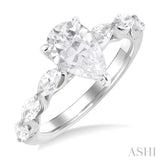 Pear Shape Semi-Mount Diamond Engagement Ring