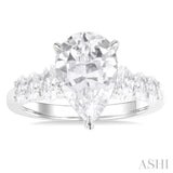 Pear Shape Semi-Mount Diamond Engagement Ring