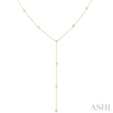 Bezel Set Diamond Station Lariat Y Necklace