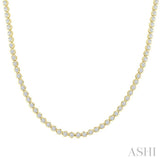 10 Ctw Illusion Round Cut Diamond Eternity Tennis Necklace in 14K Yellow Gold