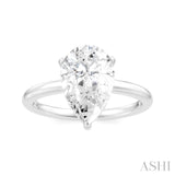 1/10 Ctw Pear Shape Round Cut Diamond Semi-Mount Engagement Ring in 14K White Gold