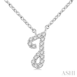 Script 'J' Initial Diamond Pendant