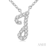 Script 'J' Initial Diamond Pendant