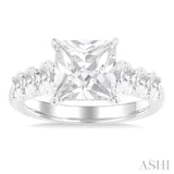 Princess Shape Semi-Mount Diamond Engagement Ring