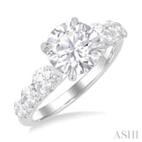 Round Shape Semi-Mount Diamond Engagement Ring