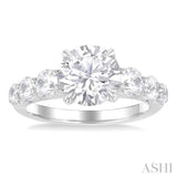 Round Shape Semi-Mount Diamond Engagement Ring