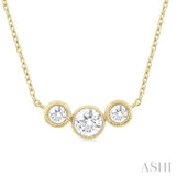 3 Stone Bezel Set Diamond Necklace