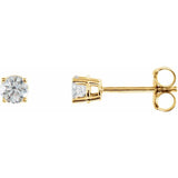 14K Yellow Gold 3/8 CTW Natural Diamond  Earrings