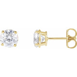 14K Yellow 4 CTW Lab-Grown Diamond Stud Earrings