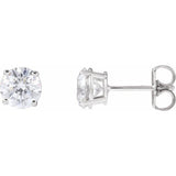 Round 4-Prong Lightweight Stud Earrings