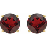 14K Yellow 6 mm Natural Mozambique Garnet Earrings