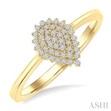 1/6 Ctw Petite Pear Shape Round Cut Diamond Cluster Fashion Ring in 10K Yellow Gold