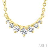 1/8 Ctw Graduated Petite Diamond Smile Necklace in 14K Yellow Gold