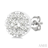 1/6 Ctw Lovebright Petite Round Shape Round Cut Diamond Fashion Stud Earring in 10K Yellow and White Gold