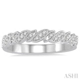 1/10 ctw Round Cut Diamond Vintage Wedding Band in 14K White Gold