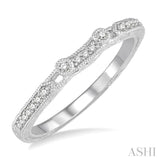 1/10 ctw Round Cut Diamond Wedding Band in 14K White Gold