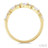 3/8 Ctw Wave Pattern Scatter Marquise and Round Cut Diamond Fashion Band in 14K Yellow Gold