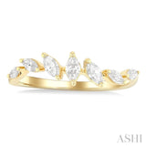 1/3 Ctw Wave Scatter Marquise Cut Diamond Fashion Band in 14K Yellow Gold