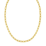 14K Yellow Gold Polished Charm Lock Paperclip Link Chain 7
