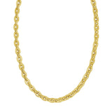 14K Yellow Gold 7.5" Polished Mirror Rolo Link Chain Bracelet with Lobster Clasp
