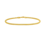 14K Yellow Gold Diamond Cut 2.7mm Sparkle Spring Chain 7" Bracelet with Lobster Clasp