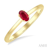 5x3 MM Oval Shape Ruby Precious Solitaire Ring in 14K Yellow Gold