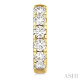 1 1/2 Ctw Round Cut Diamond Hoop Earrings in 14K Yellow Gold