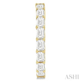 1 7/8 Ctw North-South Emerald Cut Diamond Fashion Hoop Earring in 14K Yellow Gold