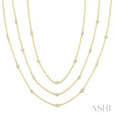 5 Ctw Mixed Diamond Cut 60-Inch Station Necklace in 14K Yellow Gold