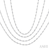 7 Ctw Bezel Set Round Cut Diamond Layered 60-Inch Necklace in 14K White Gold