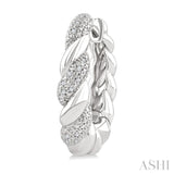 1/10 Ctw Round Cut Diamond Rope Earrings in Sterling Silver