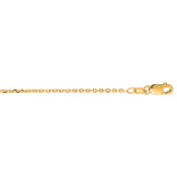 14K Gold 1.3Mm Diamond Cut Cable Chain