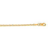 14K Gold 2.3Mm Diamond Cut Cable Chain
