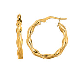 14K Gold 20Mm Twist Hoop Earring