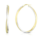 14K Gold Round Twisted Hoop Earring