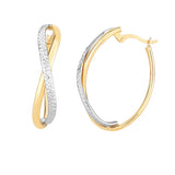 14K Gold Diamond Cut Twisted Hoop Earring