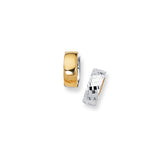 14K Gold Reversible Diamond Cut Huggie Earring