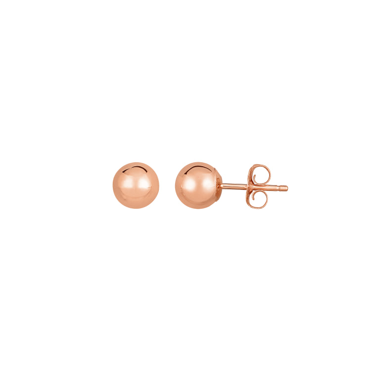 14K Gold Polished 6Mm Post Earring