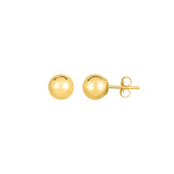 14K Gold Polished 7Mm Post Earring