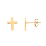 14K Gold Cross Stud Earring