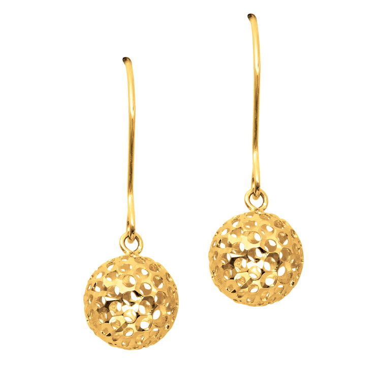 14K Gold Small Open Round Drop Earring