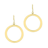 14K Gold Polished Open Circle Dangle Earring