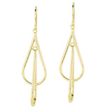 14K Gold Polished Geometric Dangle Earring